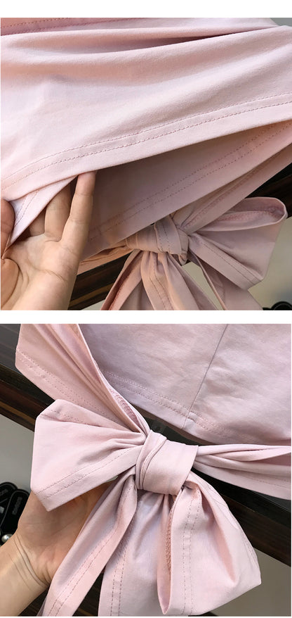 Women Irregular T Shirt Mesh Skirts Suits Tops Vintage Skirt