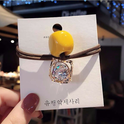Hollow crystal hair tie hair rhinestone rubber band