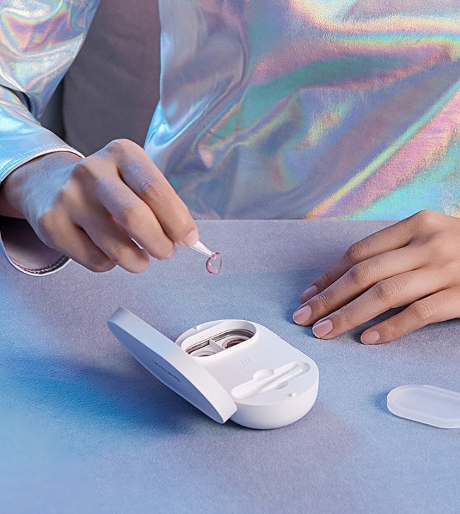 Convenient Ultrasonic Cosmetic Contact Lens Cleaning Box For Removing Tear Protein Contact Lens Cleaning Device