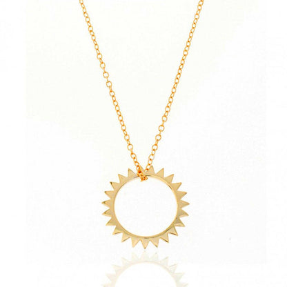 S925 Silver Fashion Simple Clavicle Necklace Necklace Sunlight Ring Pendant Female Necklace