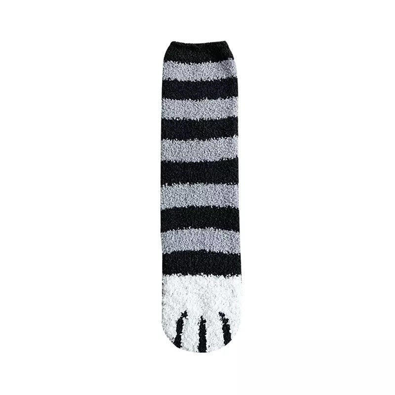 Home Coral Fleece Plus Velvet Towel Floor Sleep Socks