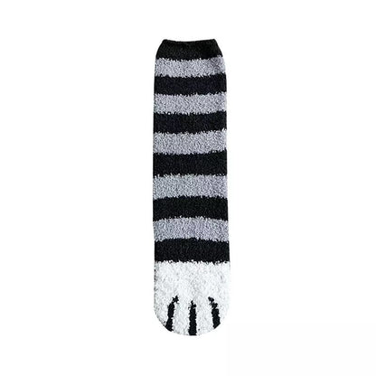 Home Coral Fleece Plus Velvet Towel Floor Sleep Socks