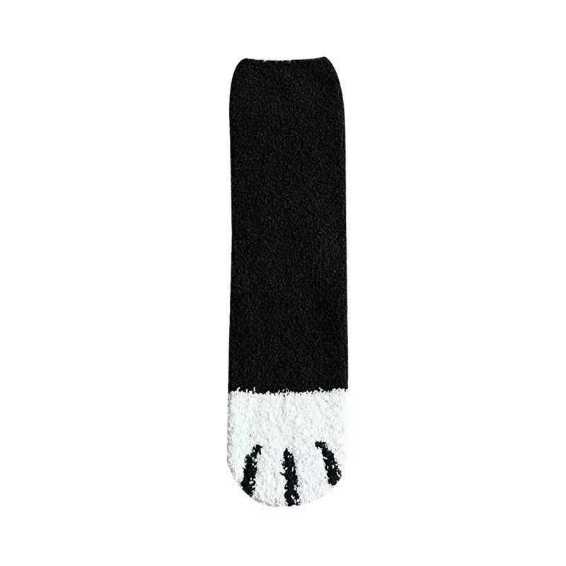 Home Coral Fleece Plus Velvet Towel Floor Sleep Socks