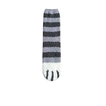 Home Coral Fleece Plus Velvet Towel Floor Sleep Socks