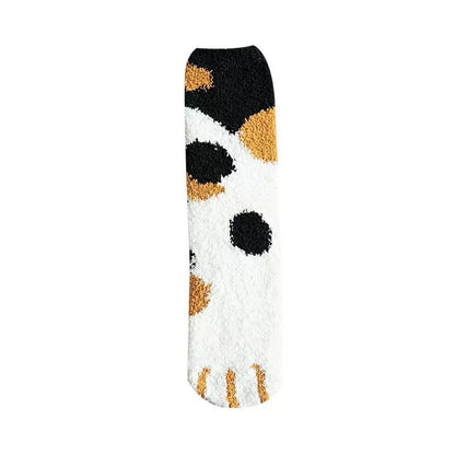 Home Coral Fleece Plus Velvet Towel Floor Sleep Socks