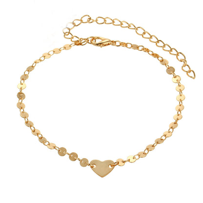 Love Coin Anklet Simple Fashion Anklet Copper Chain Foot