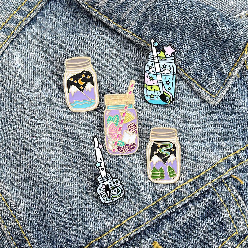 Pin De Solapa Esmaltado, Frasco De Acuarela, Broche Con Insignia Esmaltada, Novedad