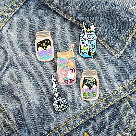 Pin De Solapa Esmaltado, Frasco De Acuarela, Broche Con Insignia Esmaltada, Novedad
