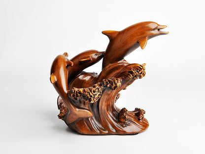 Resin Home Decorations Imitation Bronze Crafts European Style Dolphin Wine Rack Decorations