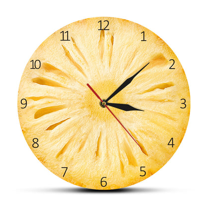 Fruit Series Wall Decoration Wall Clock Pineapple Slice Acrylic Wall Clock Fashion Simple Clock