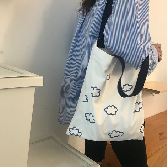 Shopping Bags Women Canvas Shoulder Bag Large Capacity