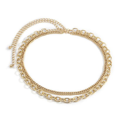 Simple Metal Cross Chain Set Waist Chain