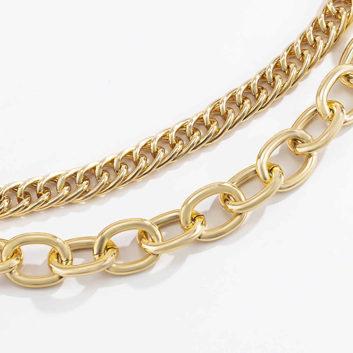 Simple Metal Cross Chain Set Waist Chain
