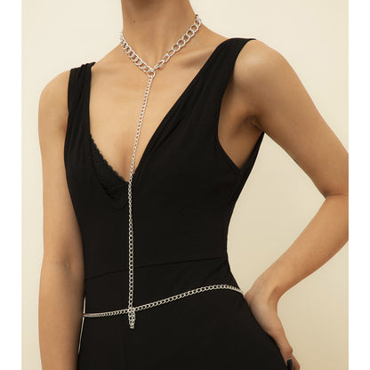 Personalized Geometric Long Body Chain Hollow Neck Chain Waist Chain
