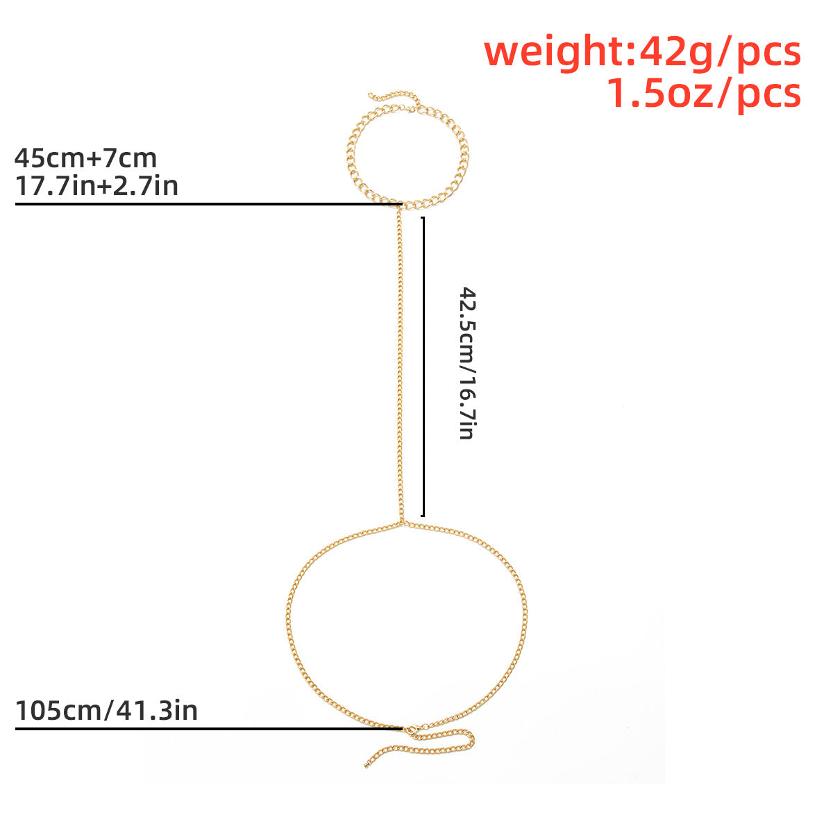 Personalized Geometric Long Body Chain Hollow Neck Chain Waist Chain