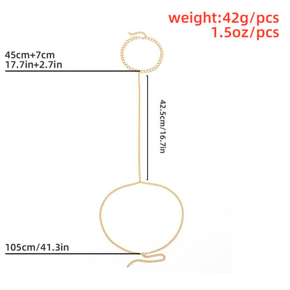 Personalized Geometric Long Body Chain Hollow Neck Chain Waist Chain