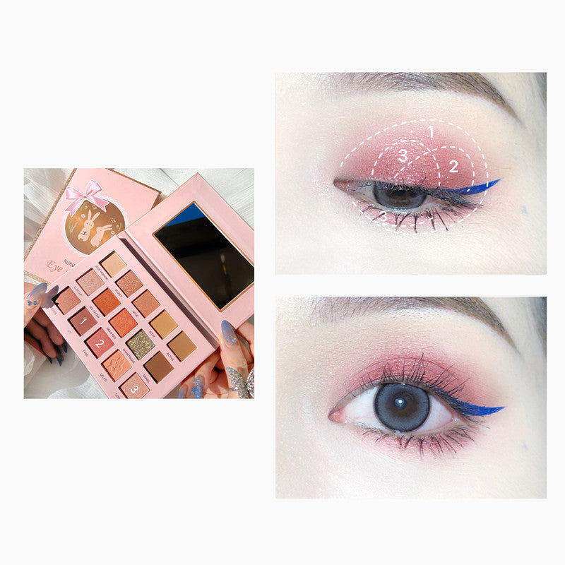 15 Colors Tiangong Jade Rabbit Eyeshadow Palette, Anti-sweat Pearly Matte Fair Price Earth Color