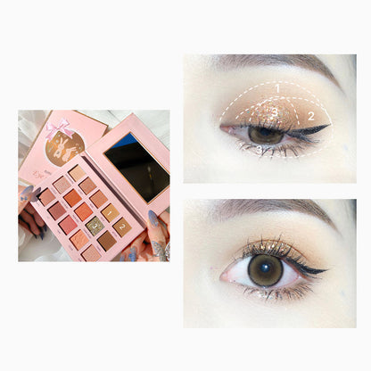 15 Colors Tiangong Jade Rabbit Eyeshadow Palette, Anti-sweat Pearly Matte Fair Price Earth Color