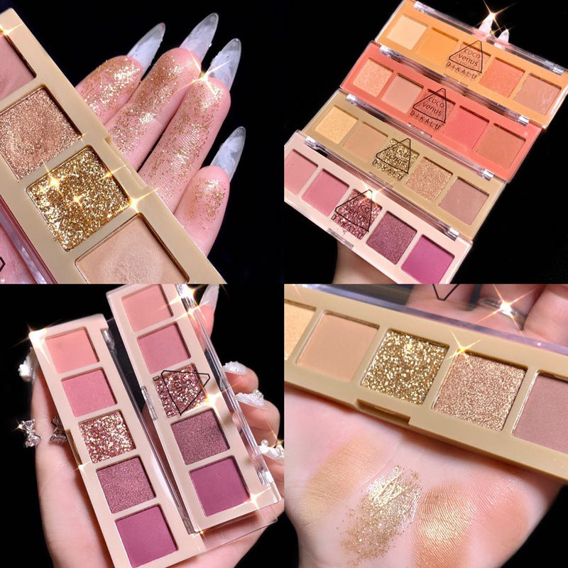 Five-Color Eye Shadow Plate Earth Color Affordable Student Niche