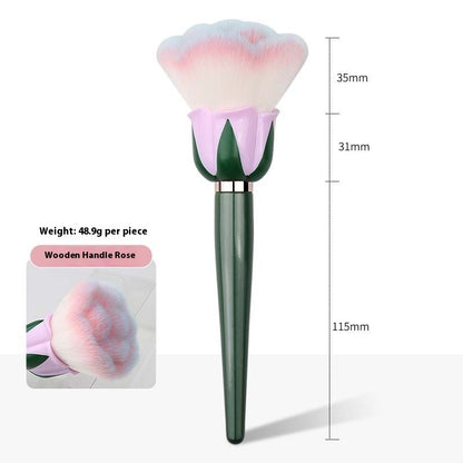 Oversized Single Wood Nail Dust Makeup Brush
