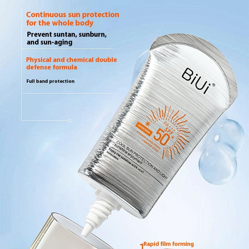 Whitening Sunscreen Lotion Small Silver Tube Isolation Lady Moisturizing