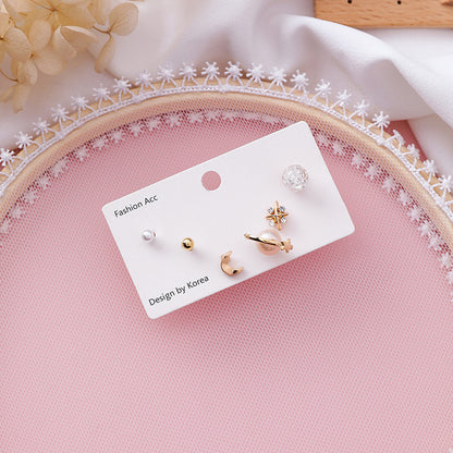 Mini earrings set compact earrings girl sweet wild earrings