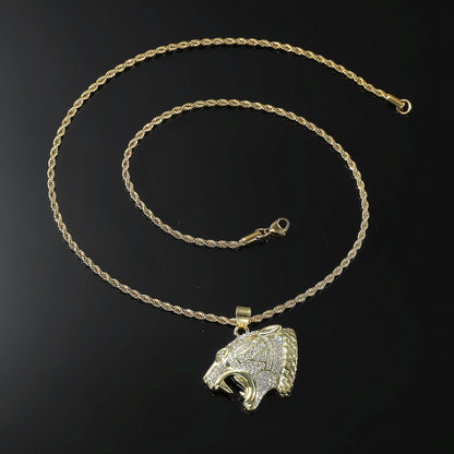Leopard Head Pendant Necklace Men's Necklace