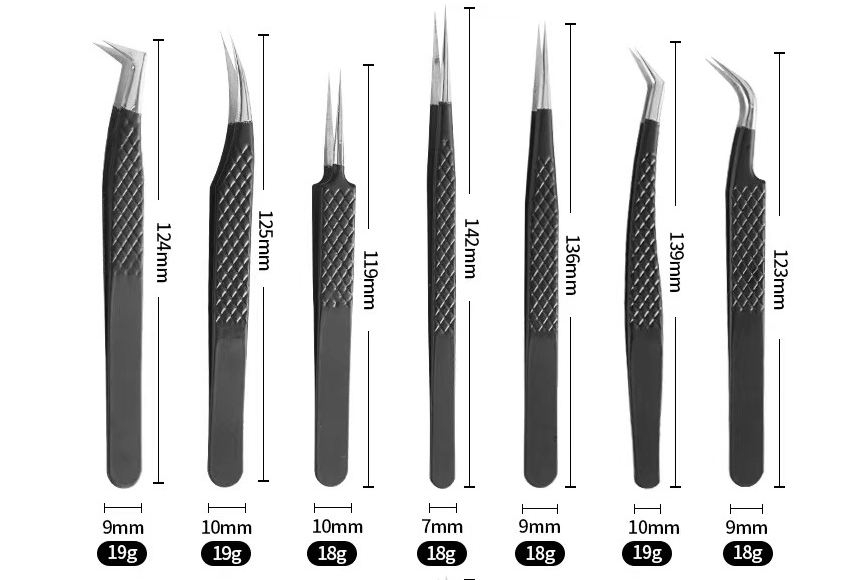 Stainless Steel Tweezers High Density Beauty Flowering Grafting False Eyelash Tweezers