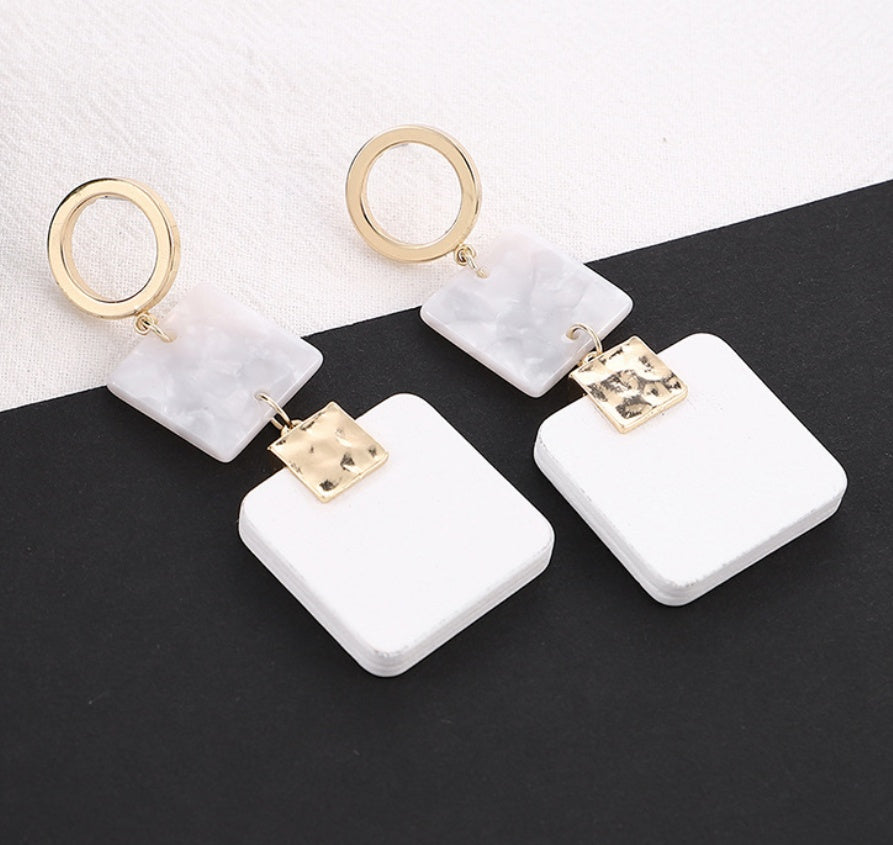 Leopard Earrings Square Wood Earrings