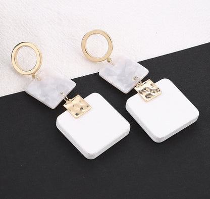 Leopard Earrings Square Wood Earrings