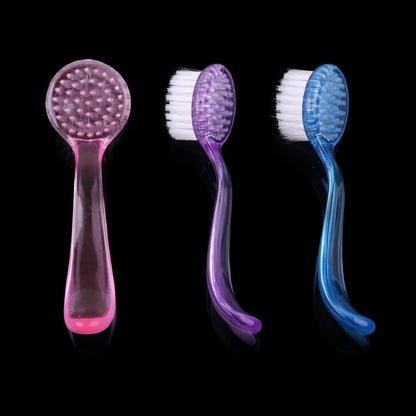 Manicure Round Head With Cover Nail Brush Long Handle Dust Cleaning Brush