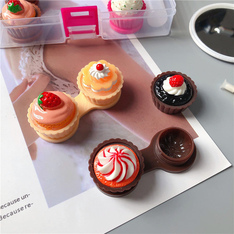 Cute Cake Multi-pair Contact Lens Box Simulation