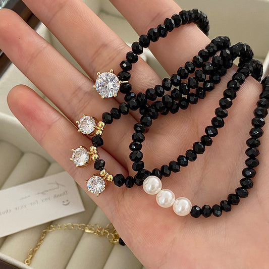Fashion Simple Zircon Pearl Necklace For Women