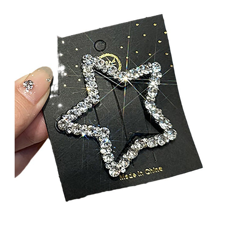 High-end Simple Rhinestone Star Hairpin Sweet Cool Female Headdress