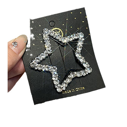 High-end Simple Rhinestone Star Hairpin Sweet Cool Female Headdress