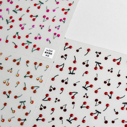 Jelly Nail Art Sticker Japanese Cute Nail Sticker Nail Art Cherry