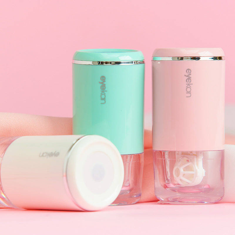 Contact Lens Washer Cute Cartoon Contact Lenses Cleaning Tools Solid Portable Contact Lens Cleaner Ultrasonic Automatic Cleaner
