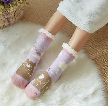 Warm and thick Plush sleeping socks
