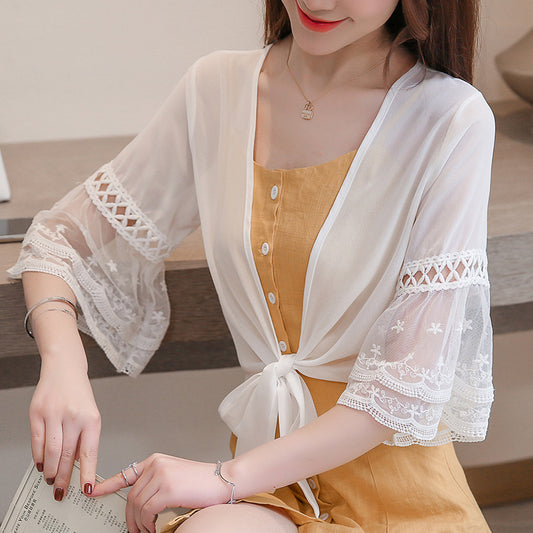 Lace Cappa Sun Protection Clothing Lace Shirt Chiffon Shirt