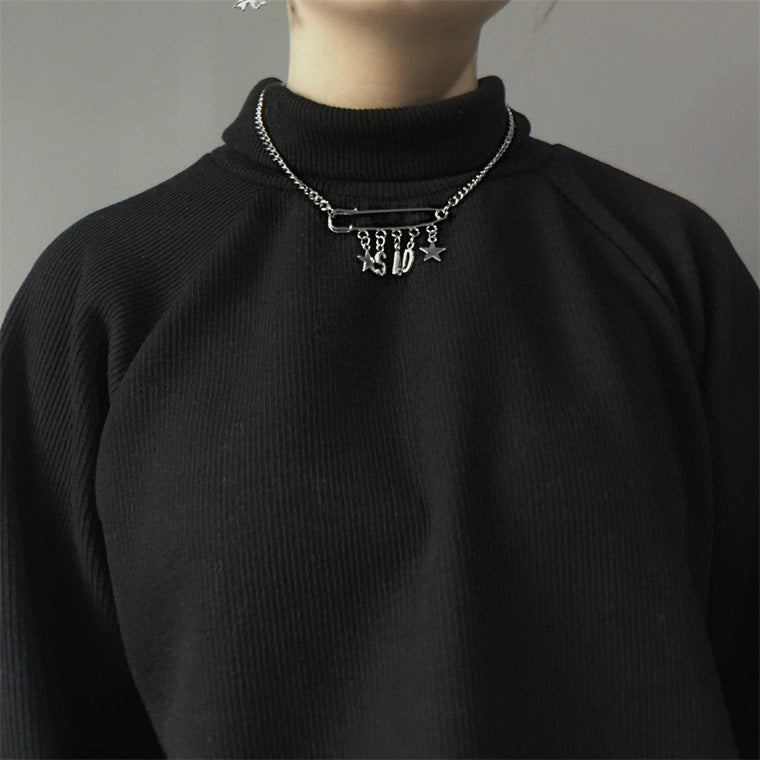 Pin letter necklace