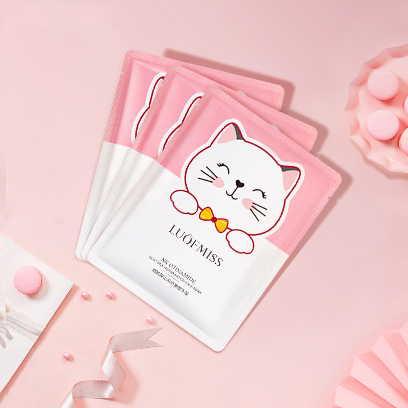 Niacinamide Goat Milk Rejuvenation Cat Claw Shape Hand Mask