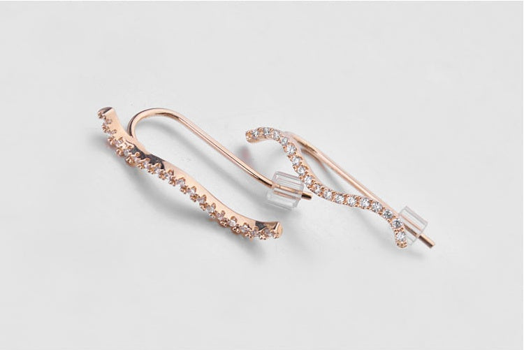Wave ear bone clip earrings
