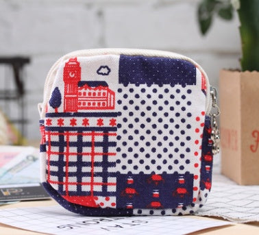 Canvas Coin Purse Cartoon Creative Cloth Storage Bag Sanitary Cotton Bag Aunt Bag Handheld Portable Women Wallet
