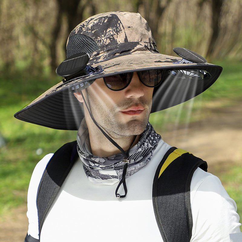 Solar Fan Cap Outdoor Mountaineering Fishing