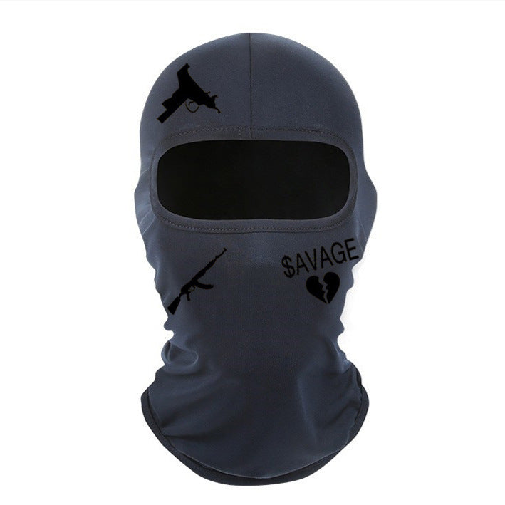 Outdoor Cycling Windproof Sun-proof And Breathable Neck Protection Heat Transfer Patch Printed Ice Silk Headgear