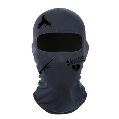 Outdoor Cycling Windproof Sun-proof And Breathable Neck Protection Heat Transfer Patch Printed Ice Silk Headgear