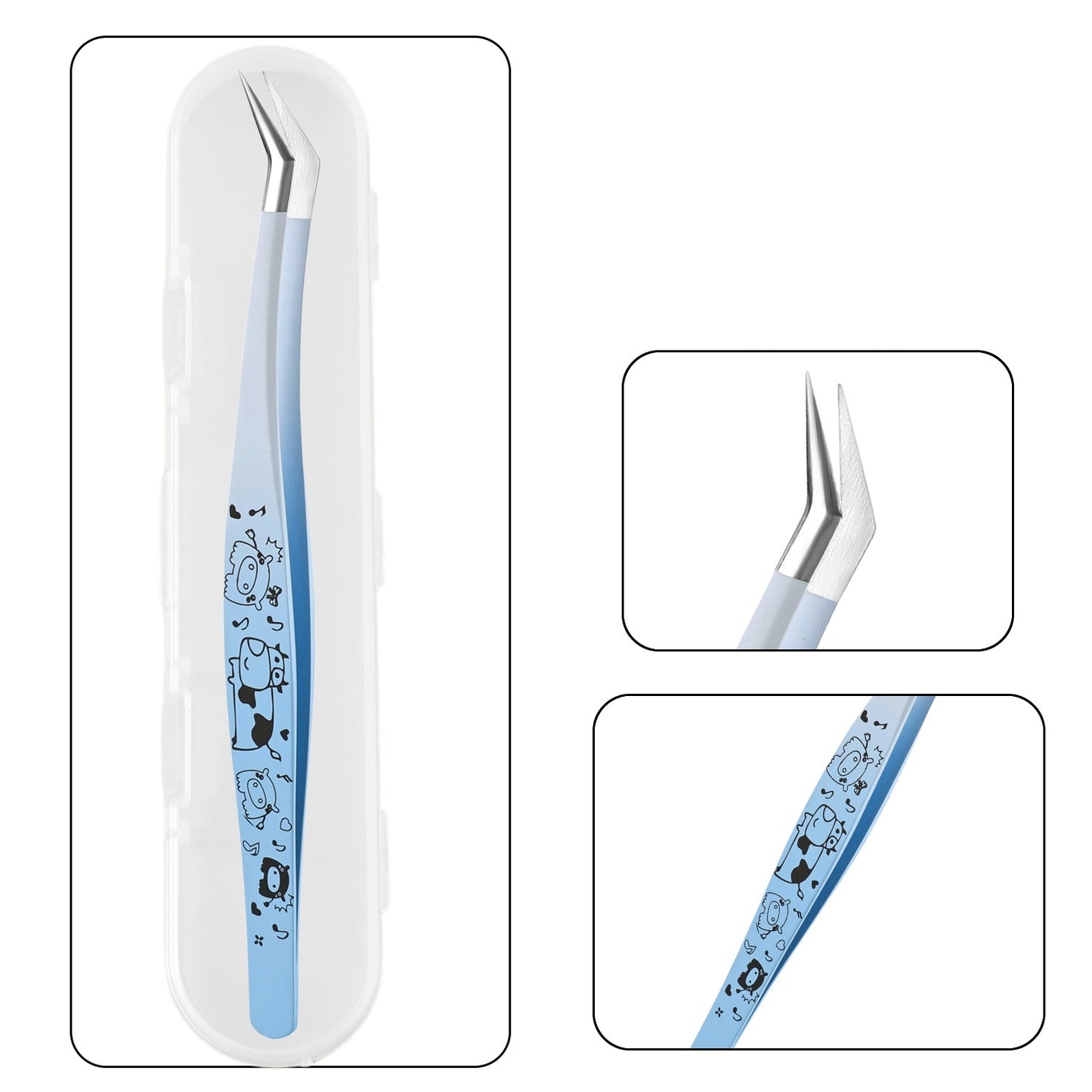 Scenic Sticker Curved Tweezers False Eyelashes