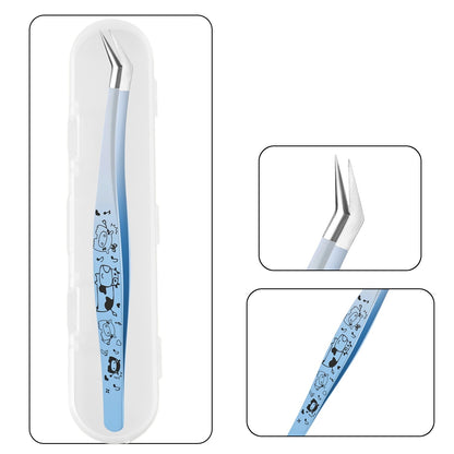 Scenic Sticker Curved Tweezers False Eyelashes