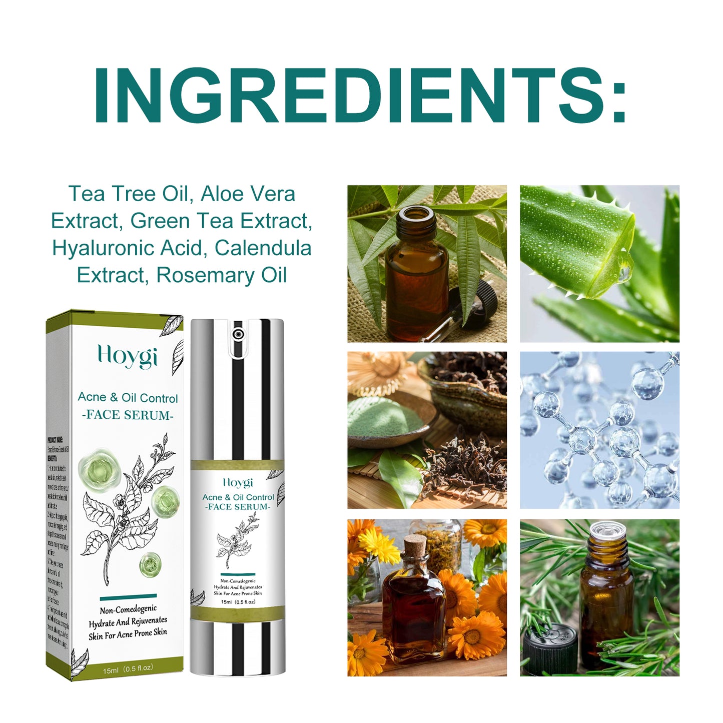 Hoygi Tea Tree Oil Facial Essence, Moisturize Whitening, Tighten Pores, Moisturize, Rejuvenate And Repair Essence