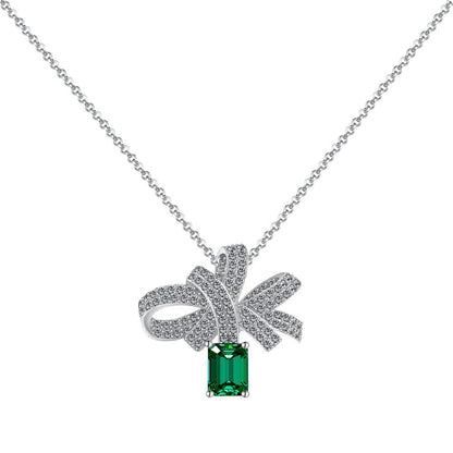 Sterling Silver Necklace Ring Earrings For Women Emerald Emerald Jewelry